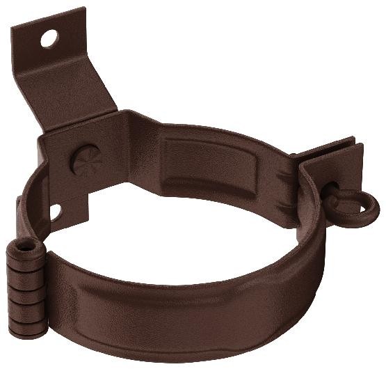 Водосток Aquasistem, Система 150/100 - Декоративный хомут трубы под дерево с комплектом крепления RAL 8017 Коричневый matt купить в Шилке