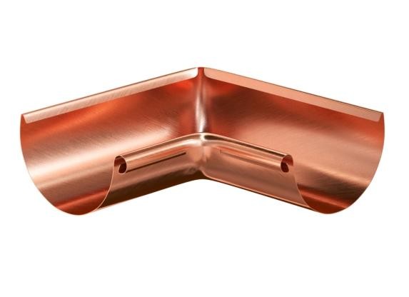 Водосток Aquasistem, система 125x90 - Угол желоба внутренний медный 90° купить в Шилке