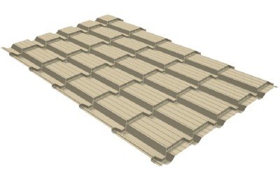 Металлочерепица GL квадро профи 0,45 PE RAL 1015 светлая слоновая кость