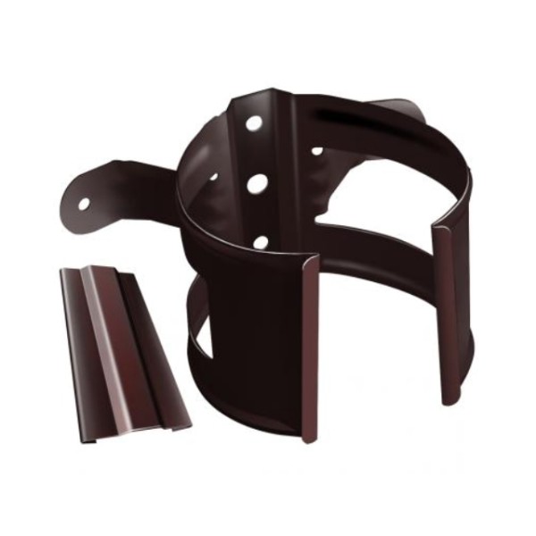 Водосток Grand Line 125x90 – Хомут трубы (на дерево) RAL 8017 купить в Шилке