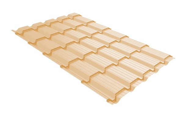 Металлочерепица GL квадро профи 0,45 PE RAL 1014 слоновая кость купить в Шилке