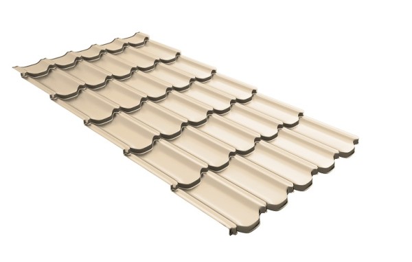 Металлочерепица квинта плюс с 3D резом 0,45 PE RAL 1015 светлая слоновая кость купить в Шилке