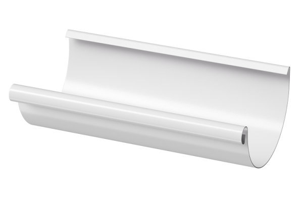 Желоб полукруглый D125 3 м Döcke STAL PREMIUM Пломбир, (RAL 9010) купить в Шилке