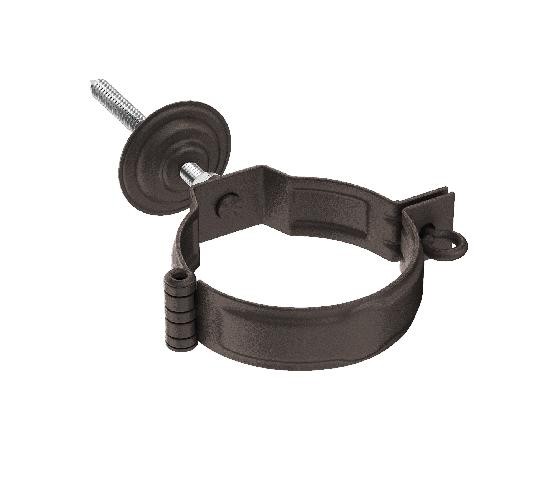 Водосток Aquasistem, Система 150/100 - Декоративный хомут трубы под метиз с комплектом крепления RR 32 Тёмно-коричневый matt купить в Шилке