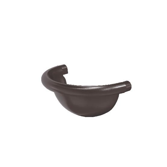 Водосток Aquasistem, система 150/100 - Заглушка желоба полукруглая RR 32 Тёмно-Коричневый купить в Шилке