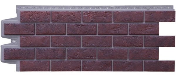 Фасадная панель Grand Line Состаренный кирпич Элит кофе (жжёный), ШОВ темно-бежевый купить в Шилке