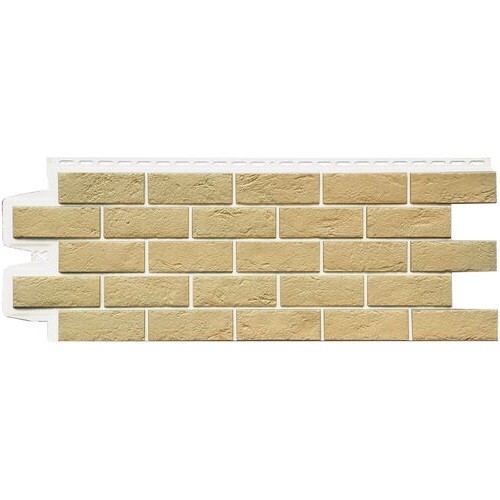 Фасадная панель Grand Line Состаренный кирпич Элит ваниль, ШОВ белый купить в Шилке