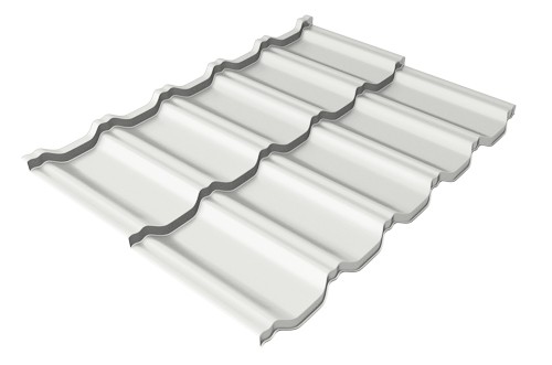 Металлочерепица модульная Квинта Uno Grand Line c 3D резом 0,5 Satin RAL 9003 сигнальный белый купить в Шилке