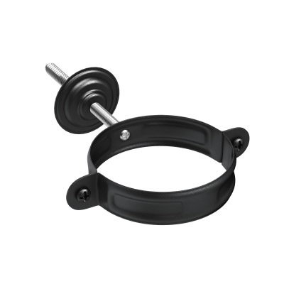 Водосток Aquasistem, система 125x90 - Комплект крепления трубы RAL 9005 Чёрный