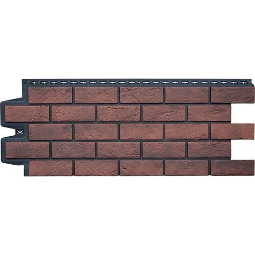 Фасадная панель Grand Line Состаренный кирпич Элит кофе (жжёный), ШОВ черный купить в Шилке