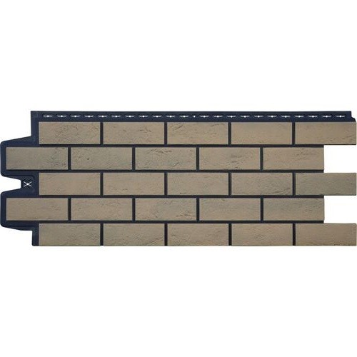 Фасадная панель Grand Line Состаренный кирпич Элит солома, ШОВ черный купить в Шилке