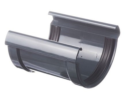 Соединитель желоба Docke Lux ПВХ - Графит купить в Шилке