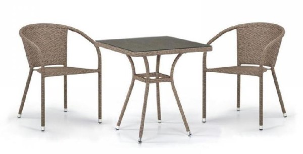 Комплект плетеной мебели AFINA из иск. ротанга T282BNT/Y137C-W56 Light Brown 2Pcs купить в Шилке