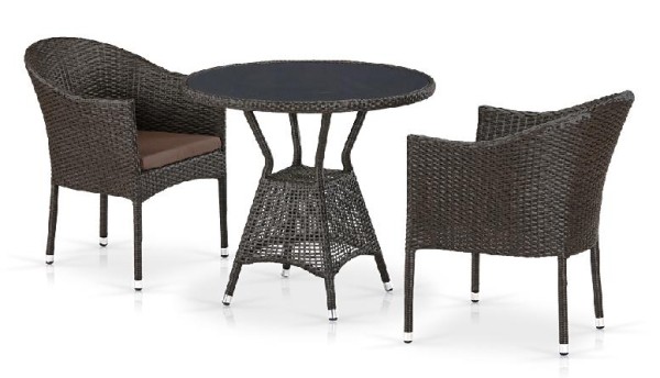 Комплект плетеной мебели AFINA из иск. ротанга T707ANS/Y350-W53 Brown 2Pcs купить в Шилке
