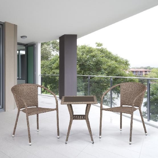 Комплект плетеной мебели AFINA из иск. ротанга T25B/Y137C-W56 Light Brown 2Pcs купить в Шилке