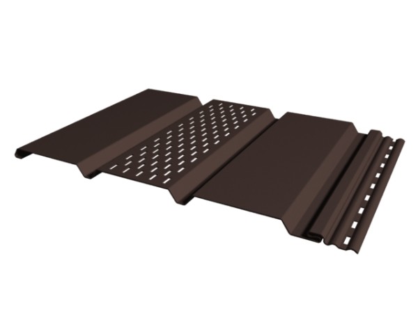 Софит к сайдингу ПЕРФОРАЦИЯ ПО ЦЕНТРУ TECOS ТЁМНЫЙ-КАШТАН купить в Шилке