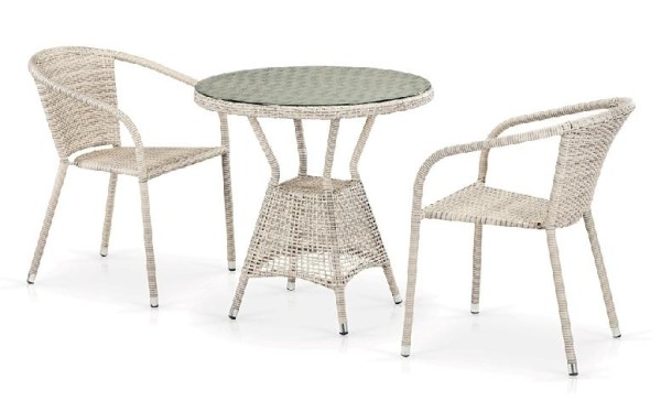Комплект плетеной мебели AFINA из иск. ротанга T705ANT/Y137C-W85 Latte 2Pcs купить в Шилке
