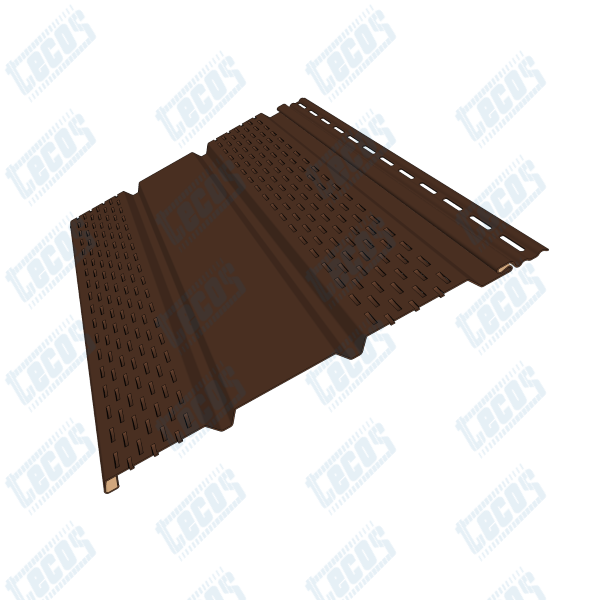 Софит к сайдингу ПЕРФОРАЦИЯ ПО БОКАМ TECOS ТЁМНЫЙ-КАШТАН купить в Шилке