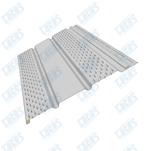 Софит к сайдингу ПЕРФОРАЦИЯ ПО БОКАМ TECOS БЕЛЫЙ купить в Шилке