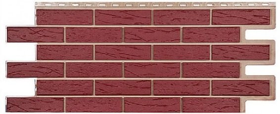 Фасадная панель T-Сайдинг-Кирпич Саман Бордовый купить в Шилке