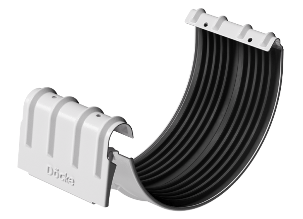 Соединитель желобов D125 Döcke STAL PREMIUM Пломбир, (RAL 9010) купить в Шилке