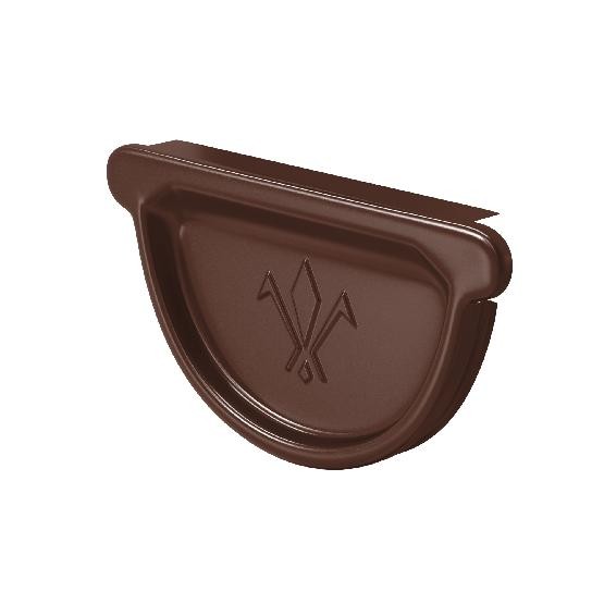 Водосток Aquasistem, система 125x90 - Заглушка универсальная с резиновым уплотнителем RAL 8017 Коричневый купить в Шилке
