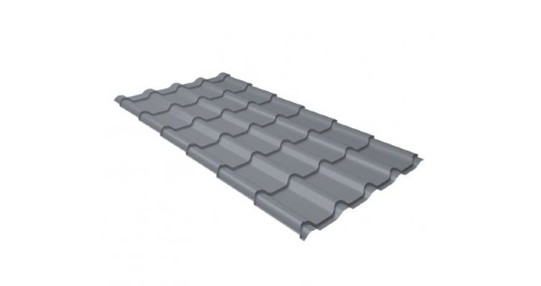 Металлочерепица камея 0,45 PE RAL 9006 бело-алюминиевый купить в Шилке