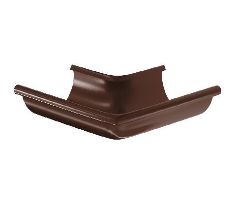 Водосток Aquasistem, система 125x90 - Угол желоба, наружный 90° RAL 8017 Коричневый купить в Шилке