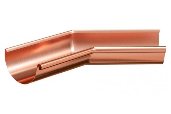 Водосток Aquasistem, система 150/100 - Угол желоба внутренний медный 135° купить в Шилке