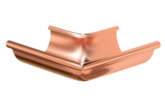 Водосток Aquasistem, система 125x90 - Угол желоба наружный медный 90° купить в Шилке
